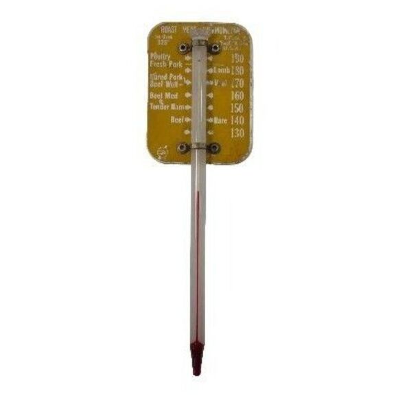 Vintage TCA Roast Meat Thermometer Yellow Aluminum and Glass - Picture 11 of 11